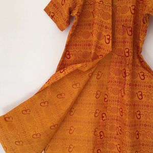 orangish yellow half sleeves, unisex, wrap  tunic