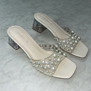 LUNA BLU Ivory Mida Pearl Cup Mules