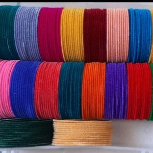 Velvet Bangles Combo Set Of 12