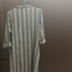 navy blue and light blu stripes kurta