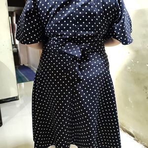 Imported Polka Dot Flared Dress