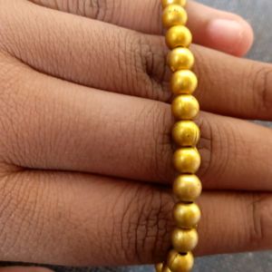 Cute Golden Bracelet With 3 Colourful Flowers