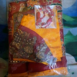 Beautiful Maroon mustard  saree