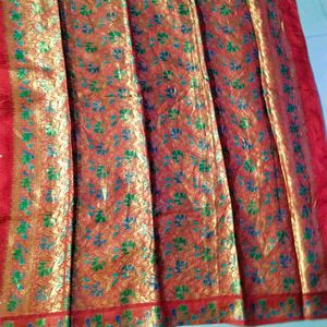 Red Colour Cotton Silk Saree