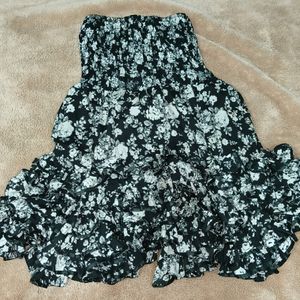 Black & White Floral Skirt