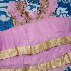 Baby Pink Festive Wear - Anarkali Type