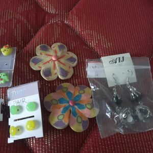 Combo Of Earrings And Clip