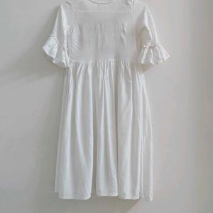 Embroidered Milky (Bright) White Tunic