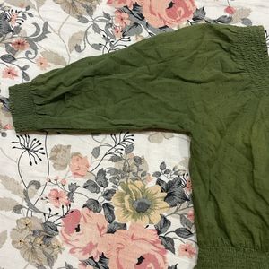 Olive Green Crop Top