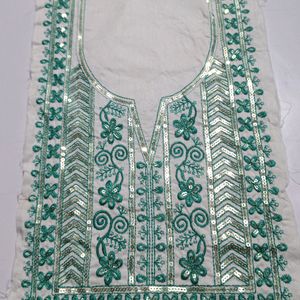 Neck Embroidery Patch White Rama Green New