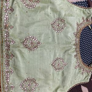 Pista  Green Lahnga Chunni ( Stained Are Washable)