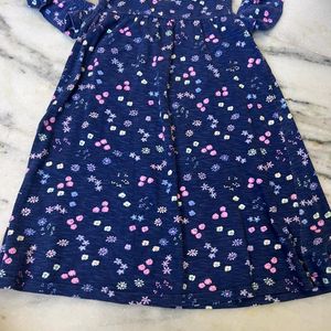 Pink Flower Print Frock