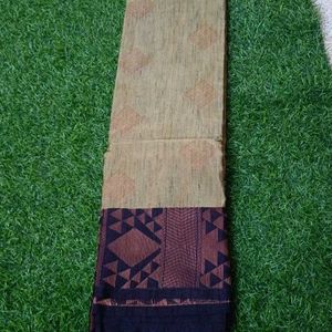 Biscuit Colour Saree Semi Jute Silk Rare Model