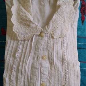 Formal Shirt Embroidery White