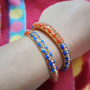 Beautiful Blue Orange Bangles