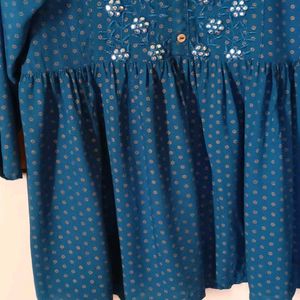 Blue Babydoll Short Kurti