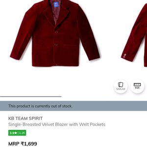 Team spirit Single-breasted Velvet Blazer