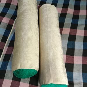 Beige Color Bolster, green On 1 Side, Sale 85