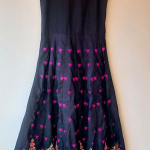 Black Anarkali With Dupatta For Women