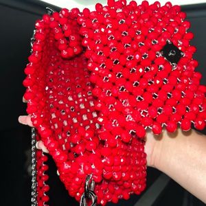 Beautiful Red Color Beaded Bag❤️✨