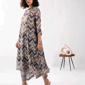 Women's Multi Color Zig Zag Printed Rayon Stitched