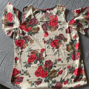 Cold Shoulder Floral Top