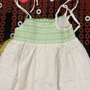 Babyhug White Cotton Dress