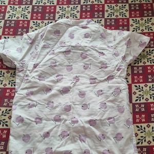 Lavender Printed Chinese Color shirt