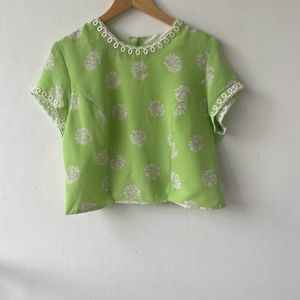 Lemon Green Chiffon Top