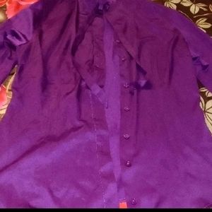 purple Satin Shirt