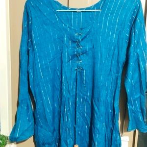 Blue Kurti With Knot