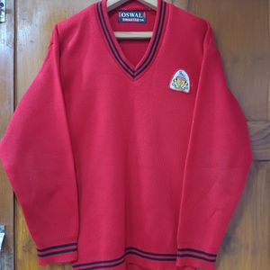 Red Colour School Sweater