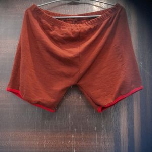 Brown And Red Comffy Shorts