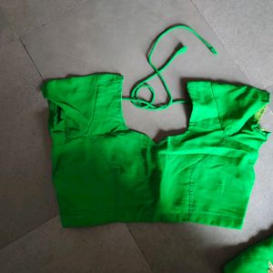 Parrot Green Saree