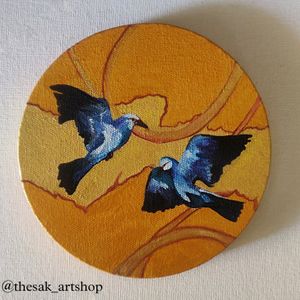 Cute Round Canvas Painting