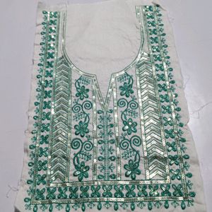 Neck Embroidery Patch White Rama Green New