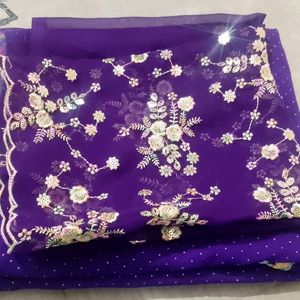 New Saree Purple Color