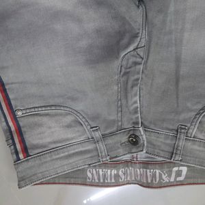 Men Slim Fit Jeans Grey (M)