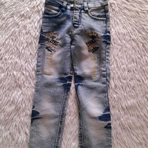 Light Blue Faded Jeans For Boy's