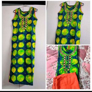 New Festive Cotton Kurti Sets With Legging