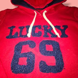 Winter Hoodie For Mens Red Lucky 69