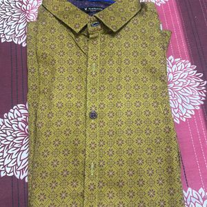 Mens Yellow Party Wear Shirt