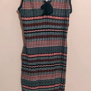 Multicolored Body Hugging Midi Dress