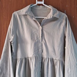 Flared Shirt collar Frock