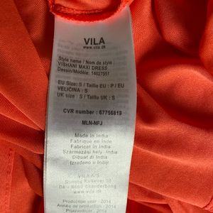 VILA Neon Orange Cocktail Dress