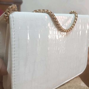 White And Golden Purse( Slightly Used)