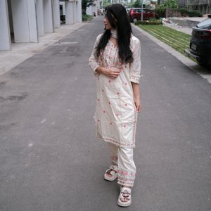 Elegant Kurta Palazzo And Dupatta Set