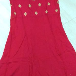 Anarkali Kurti With Bottom Embroidery - Large Size