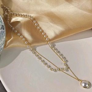 Korean Style Pearl Double Layer Gold Chain