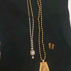 Combo Of Gold &White Stone  Necklaces.